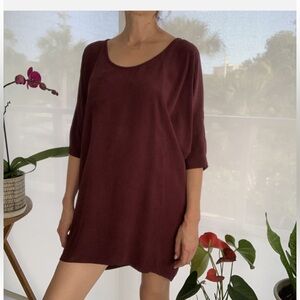 Babaton 100% Silk Modern Deep Wine Women’s Mini Dress size small
